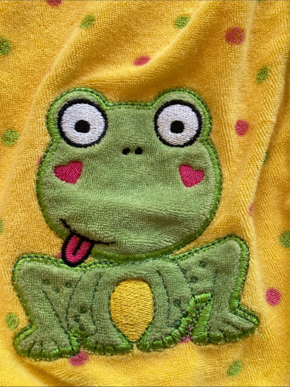Kids Yellow Frog Hooded Swim Coverup - Picture 6 of 7